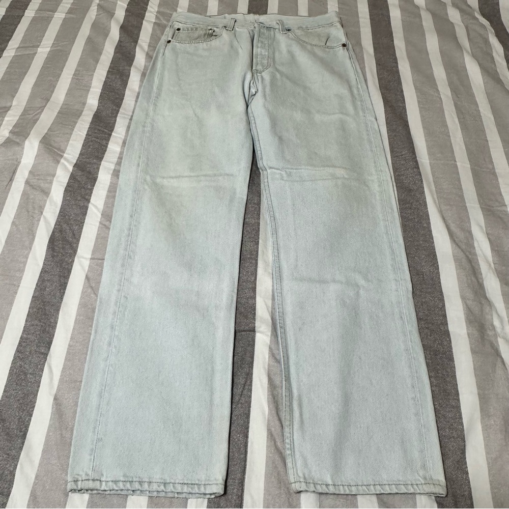 Vintage 1995 Levis 501XX Jeans Mens 33x30 Light Wash Straight Leg Button Fly USA